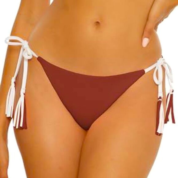 BECCA Women's Standard Modern Edge Reversible Tie Side Bikini Bottom NWT - Picture 1 of 10